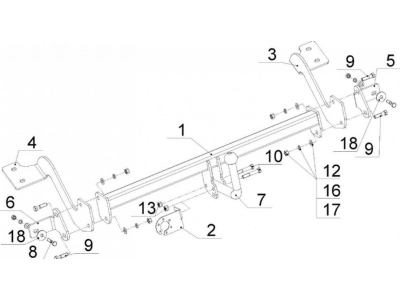 Фаркоп Avtos для Peugeot Partner 2008-2018
